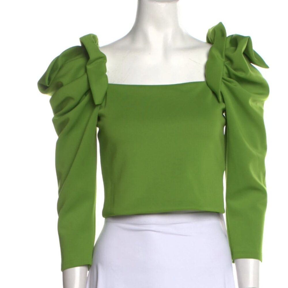 Alice + Olivia Women's green crop top